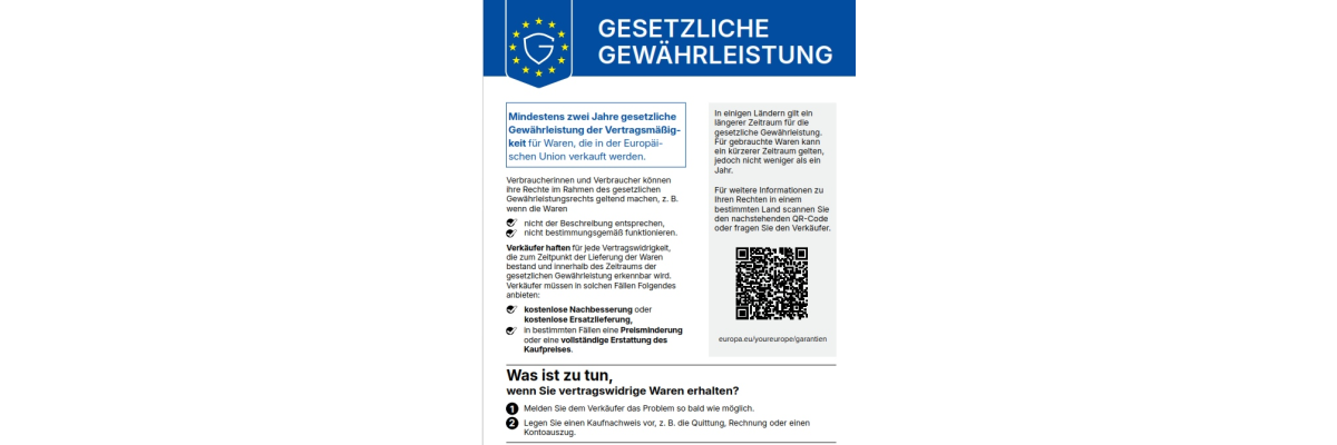 Neue EU-Vorschriften Gewährleistungslabel und EUDR  - sonstiges (PHP) - 